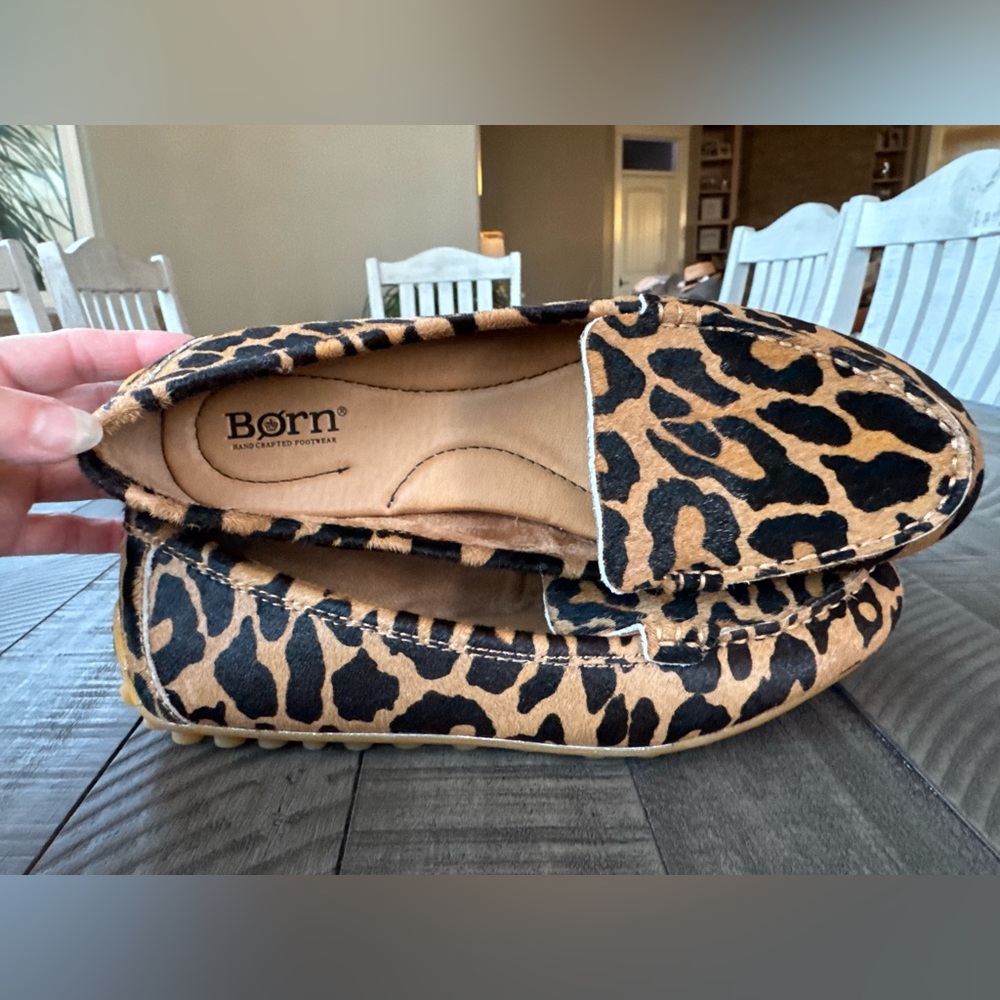 Born - J.Jill Axona Driving Mocs Leopard Slip-On Shoes Women’s Size 7 (NWOT)